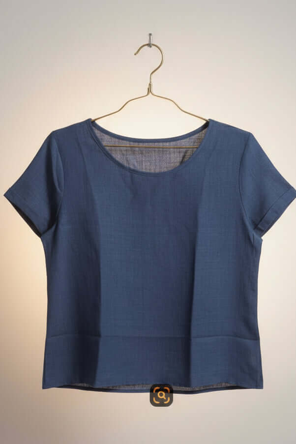 Solid-Color Cotton-Linen Shorts Set