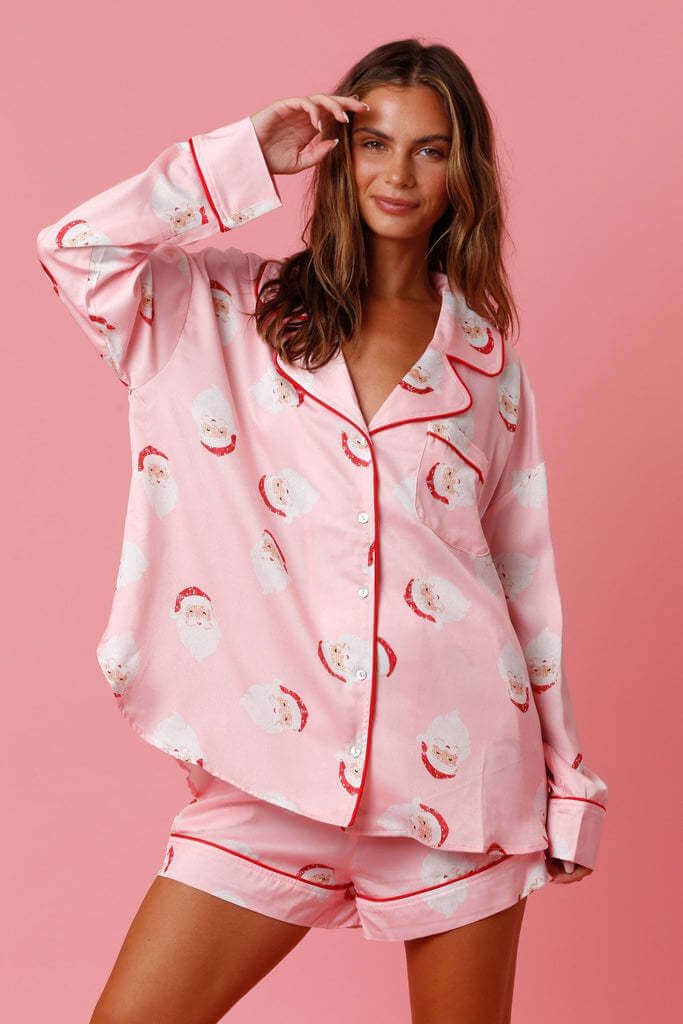 Women's Satin Christmas Pajama Set