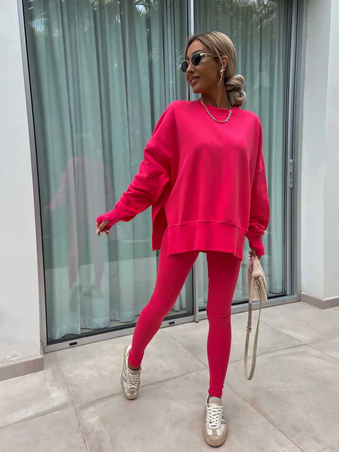 Women's Split-Detail Sweater Set