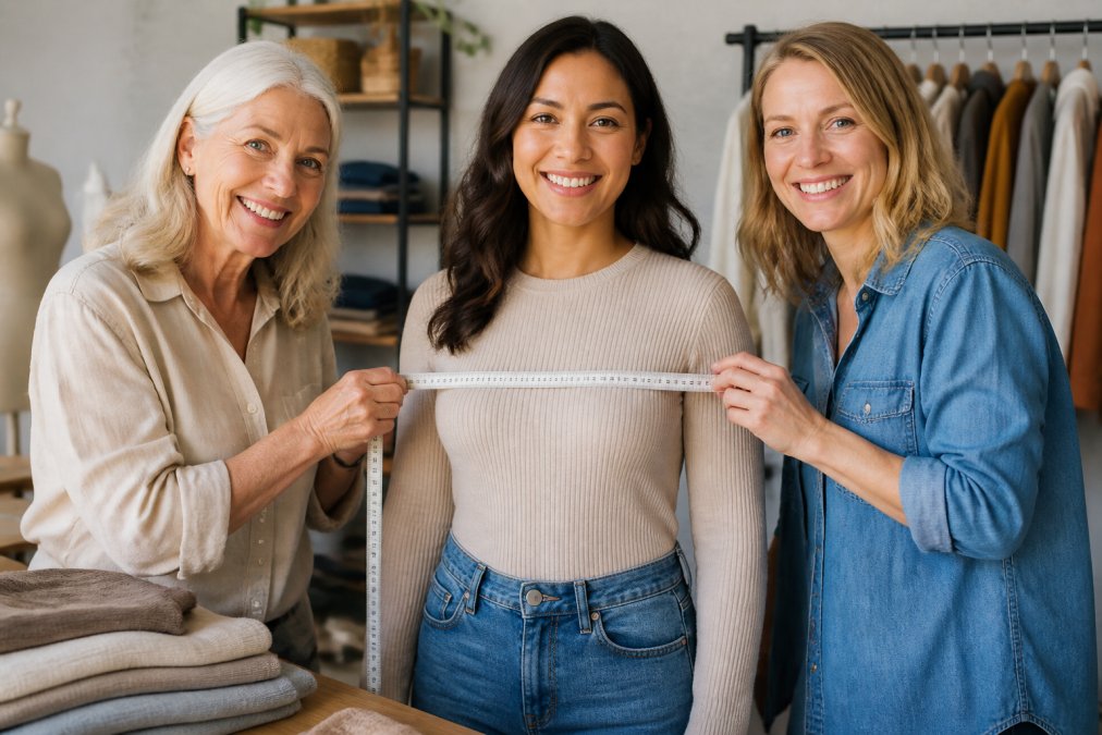 how to measure clothes for online shopping with women measuring fabric for perfect fit