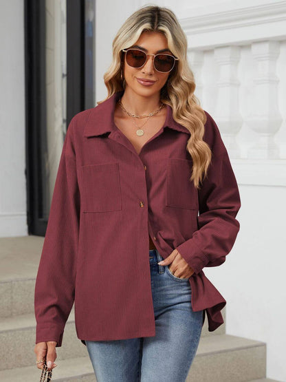 Button-Up Dropped-Shoulder Outerwear