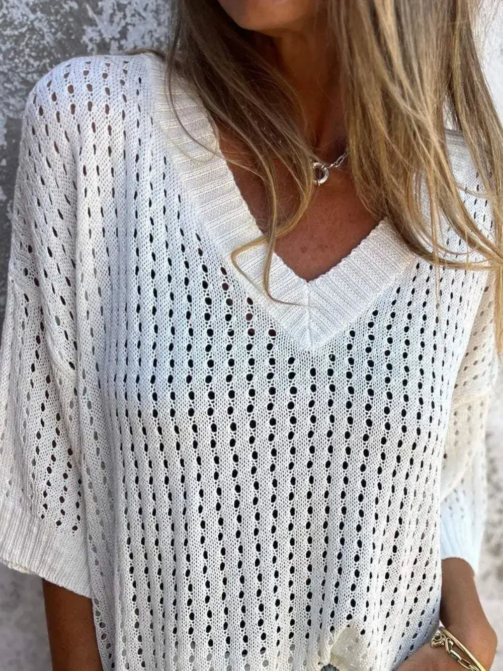 Openwork Cutout Casual Top
