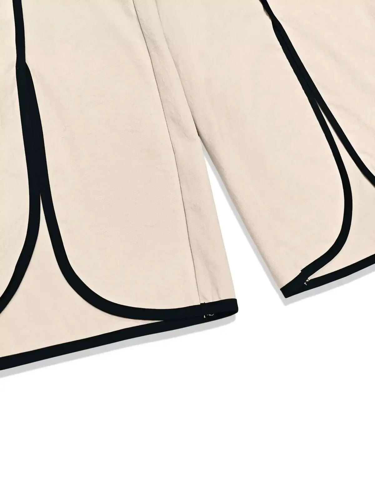 Contrast Trim Wide-Leg Pants Set