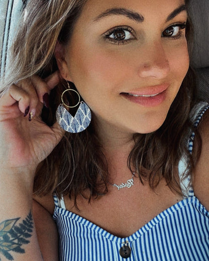 Indigo Fern Botanical Earrings