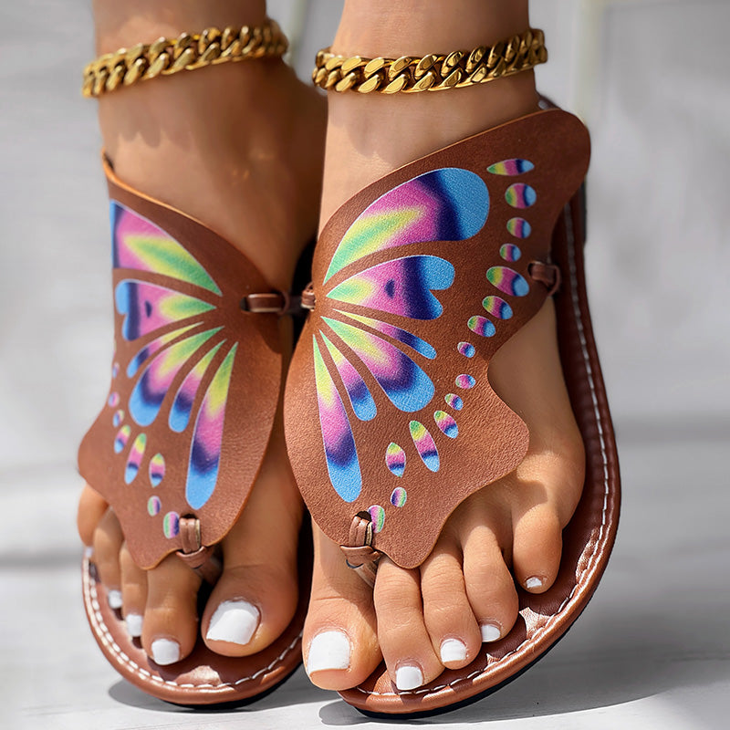 Women’s Butterfly Print Flip-Flops