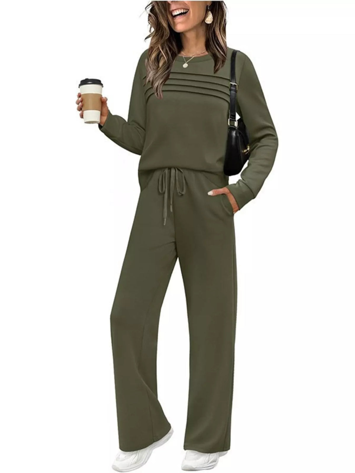 Plus Size Long Sleeve Two-Piece Set