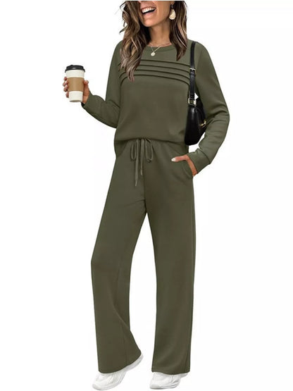 Plus Size Long Sleeve Two-Piece Set