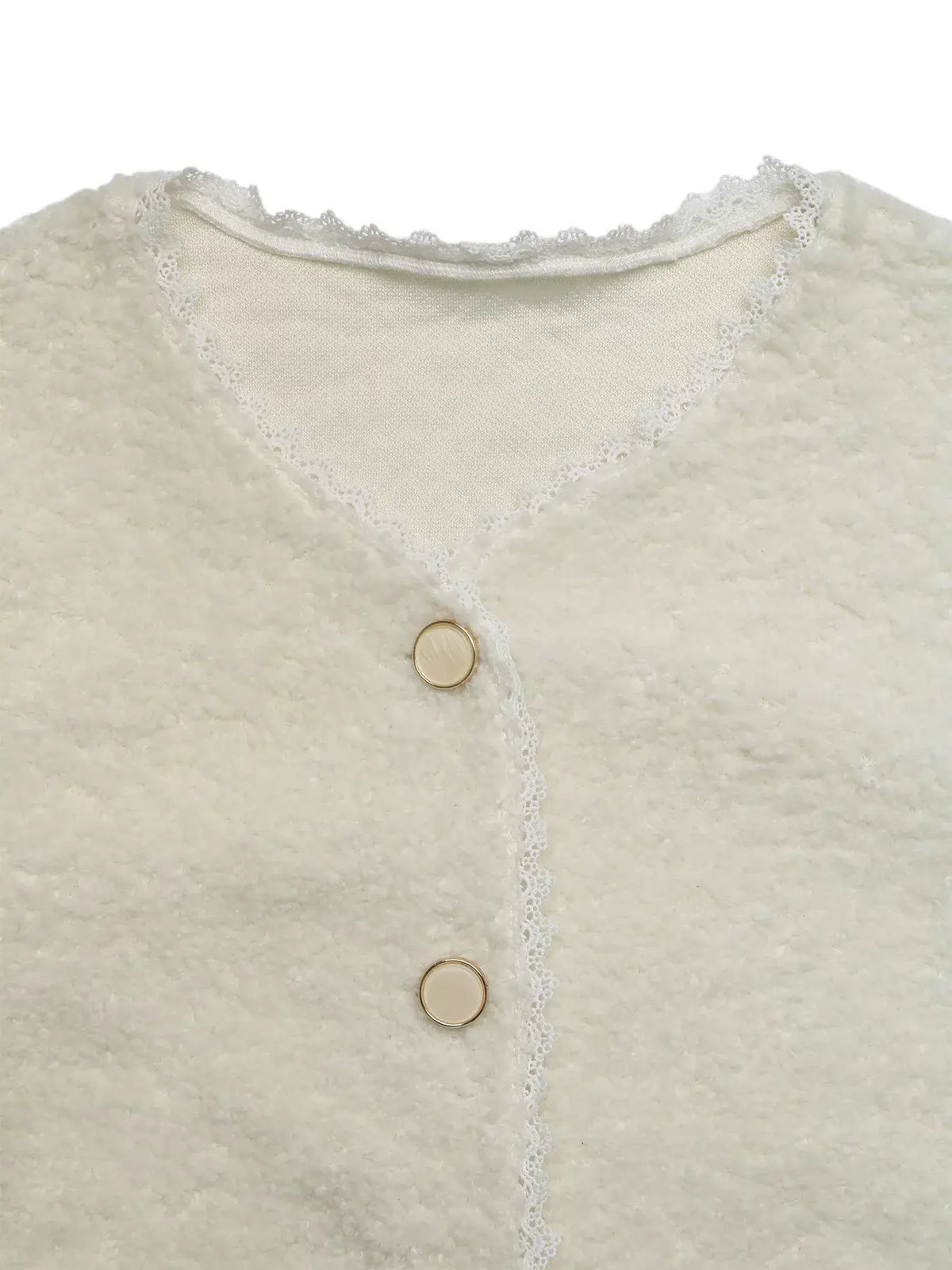 Lace Detail Button-Up Outerwear