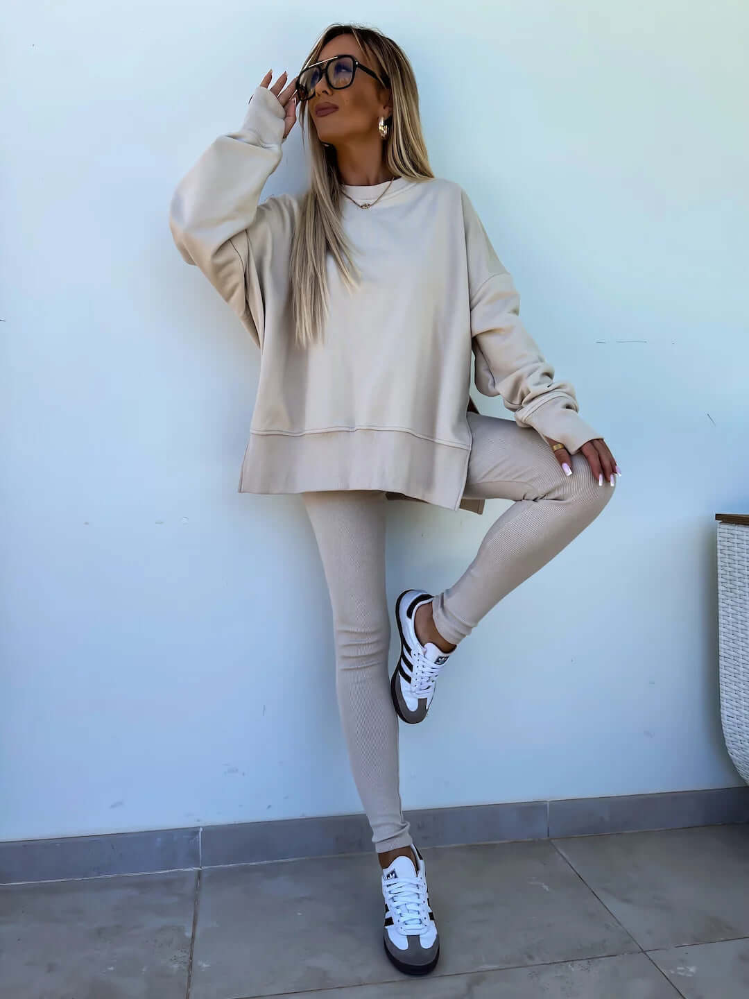 Women's Split-Detail Sweater Set