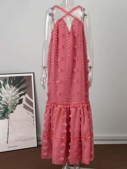 Sleeveless Halter Maxi Summer Dress