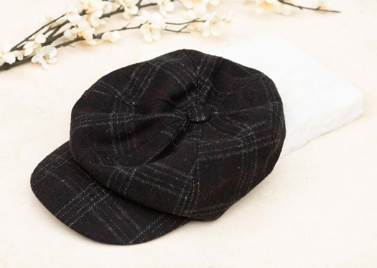 Tweed Plaid Newsboy Cap