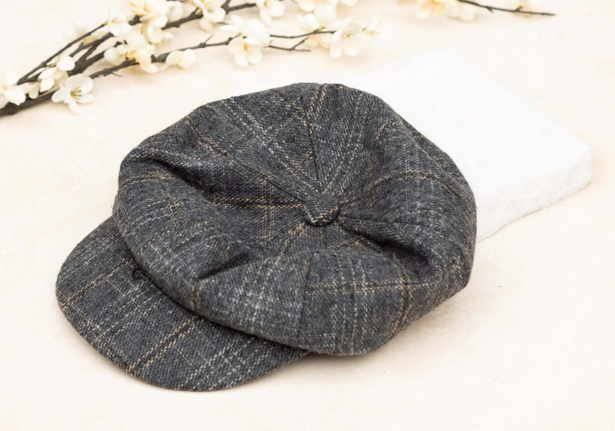Tweed Plaid Newsboy Cap