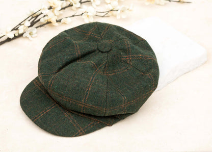Tweed Plaid Newsboy Cap