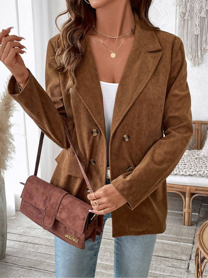 Perfee Pocket Flap Lapel Outerwear
