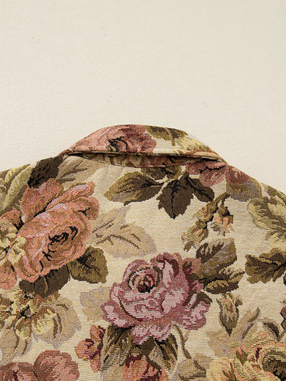 Floral Waffle Knit Patchwork Jacket
