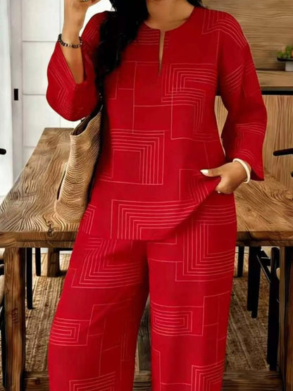 Geometric Print Two-Piece Set