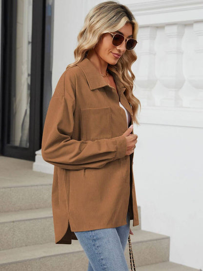 Button-Up Dropped-Shoulder Outerwear