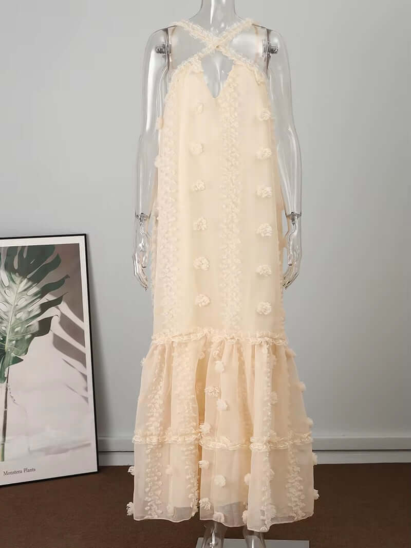Sleeveless Halter Maxi Summer Dress