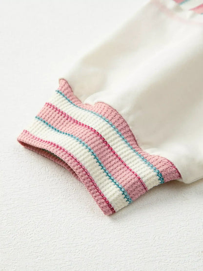 Stripe Color Block Patchwork Oversized Top