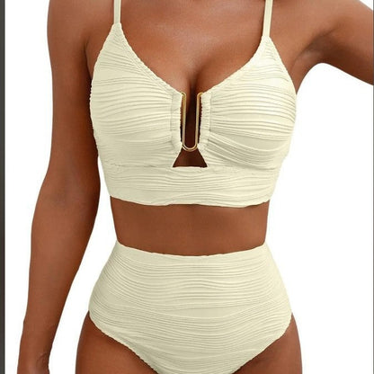 Solid Color Ruched Swimsuit