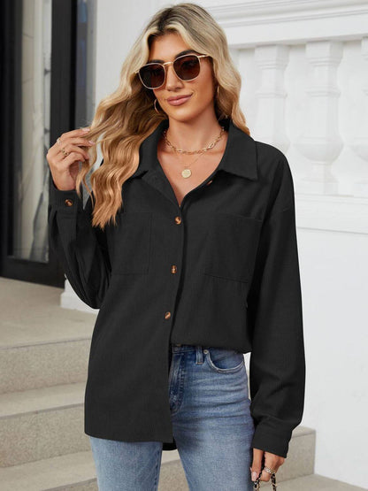 Button-Up Dropped-Shoulder Outerwear