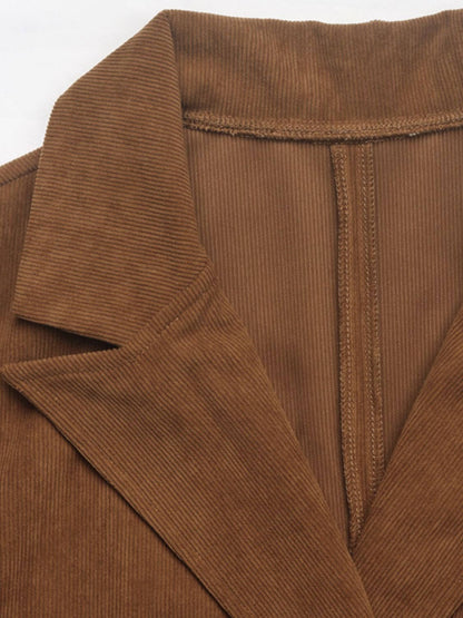 Perfee Pocket Flap Lapel Outerwear