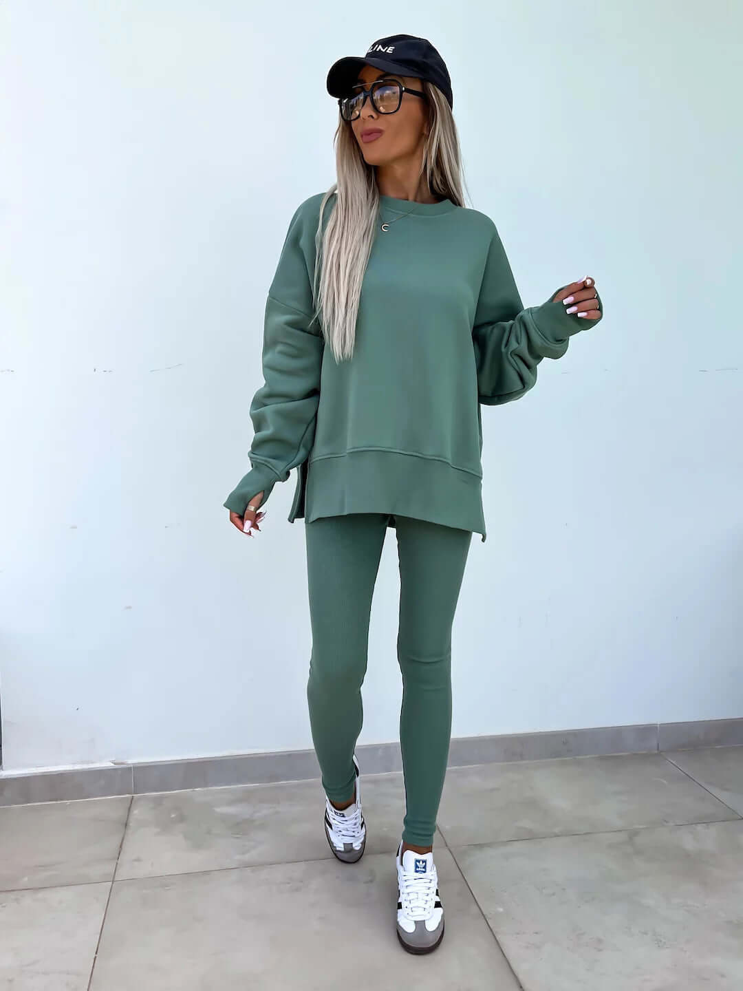 Women's Split-Detail Sweater Set