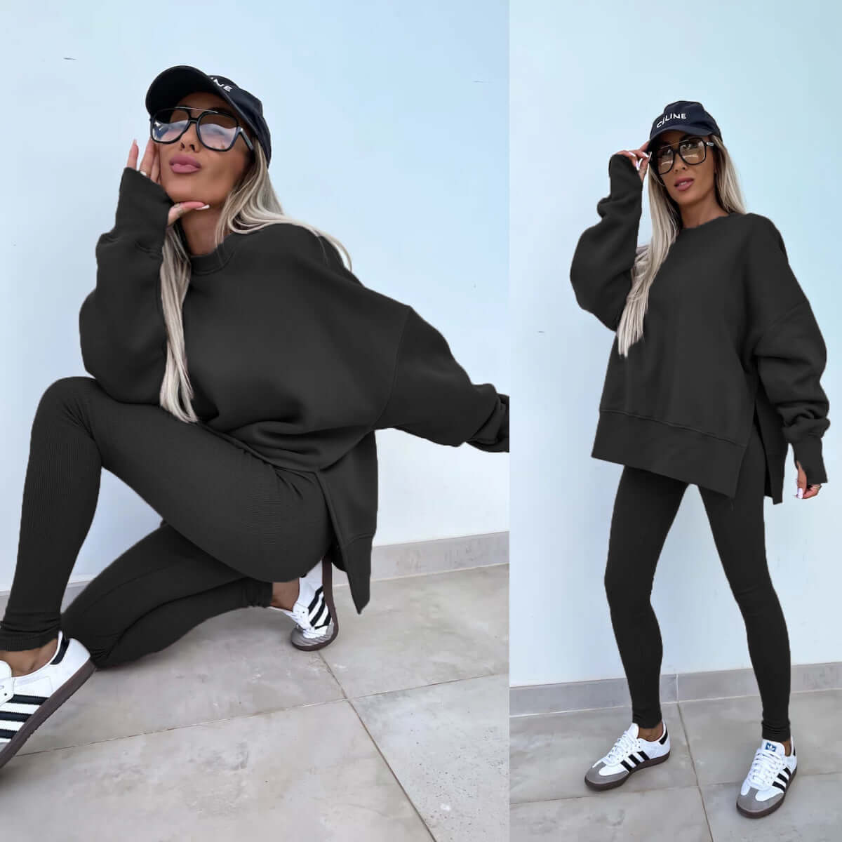 Women's Split-Detail Sweater Set