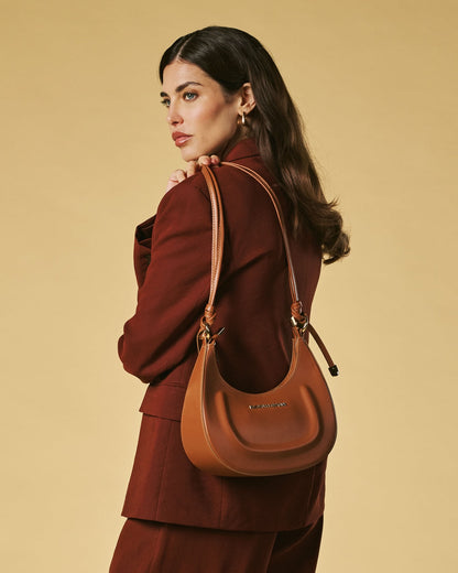 Ornella Italian Leather Crescent Bag