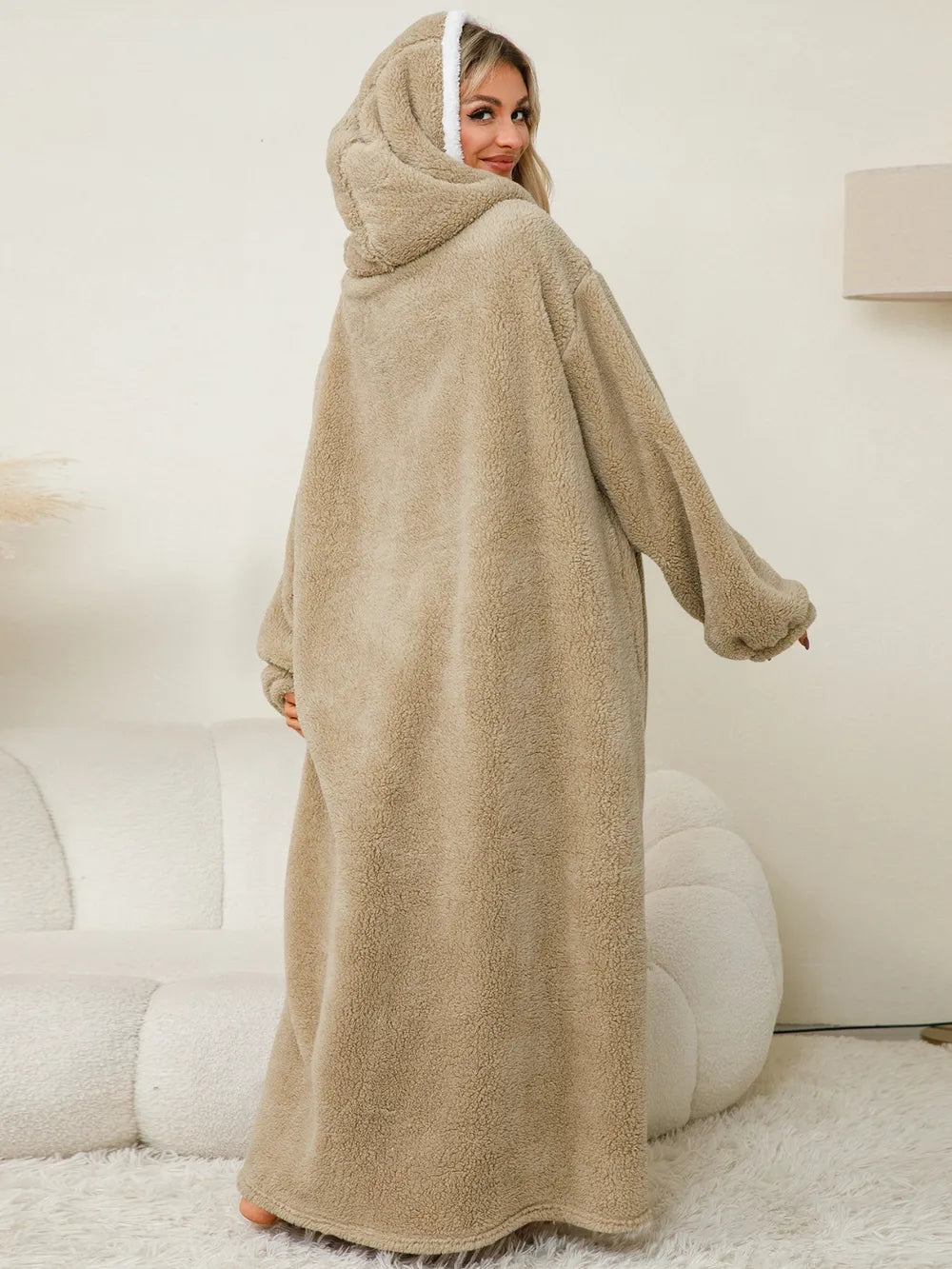 Long Sleeve Hooded Lounge Dress