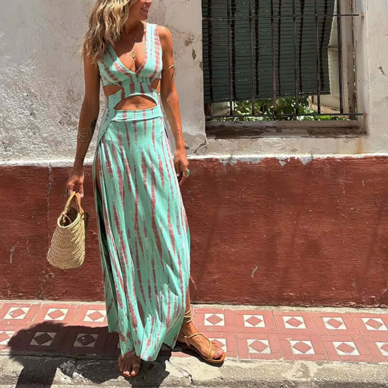 Elegant Sleeveless Split Long Dress for Women