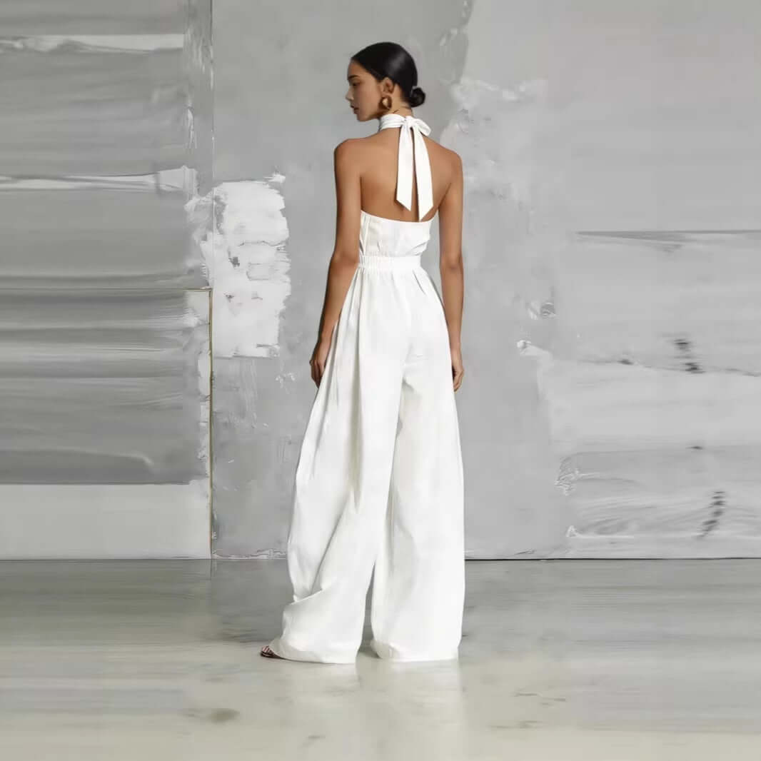 Women's Belted Pleated Jumpsuit