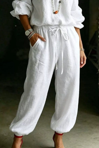Plus Size Off-Shoulder Two-Piece Set