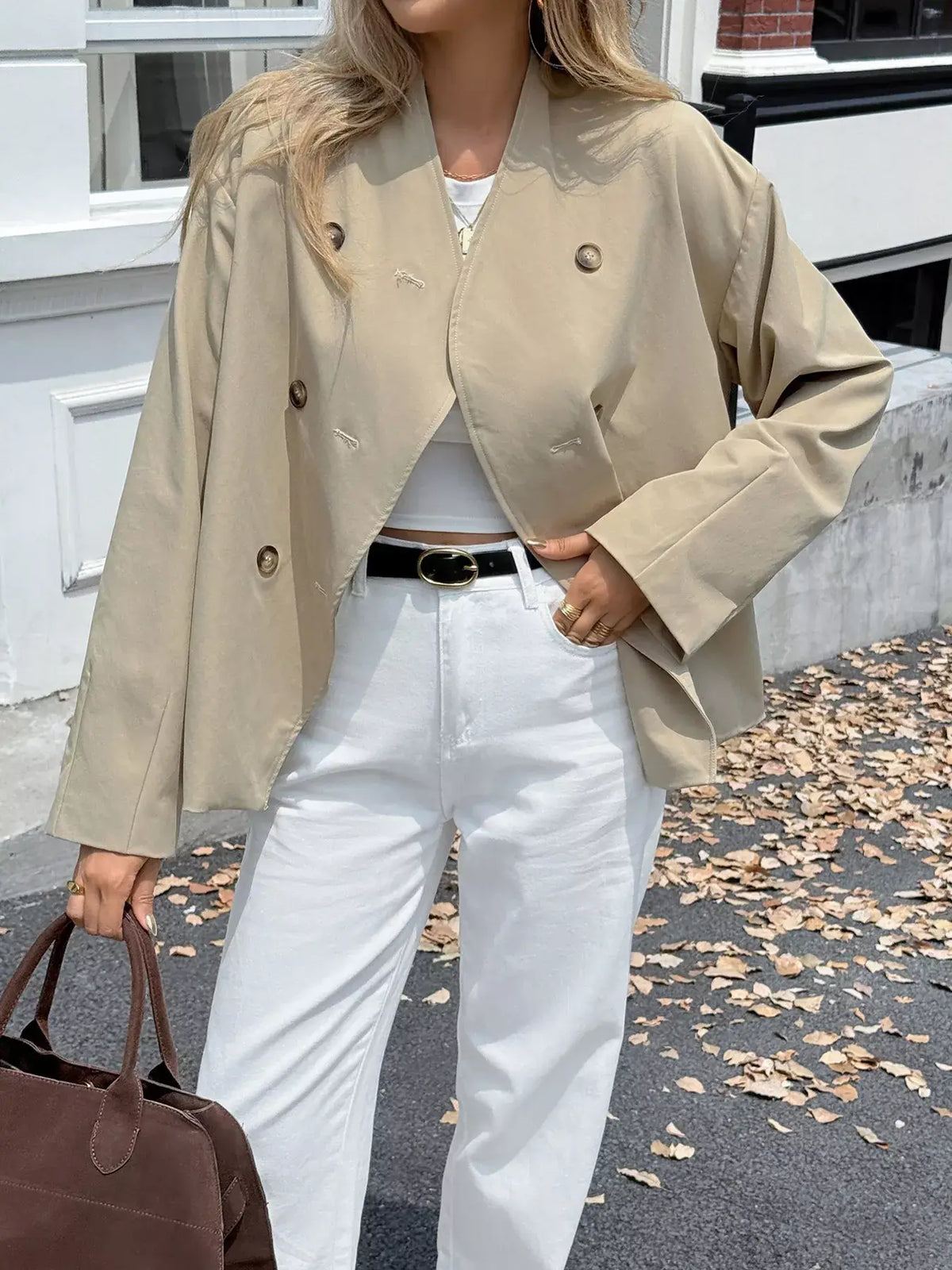 Double-Breasted Long Sleeve Jacket