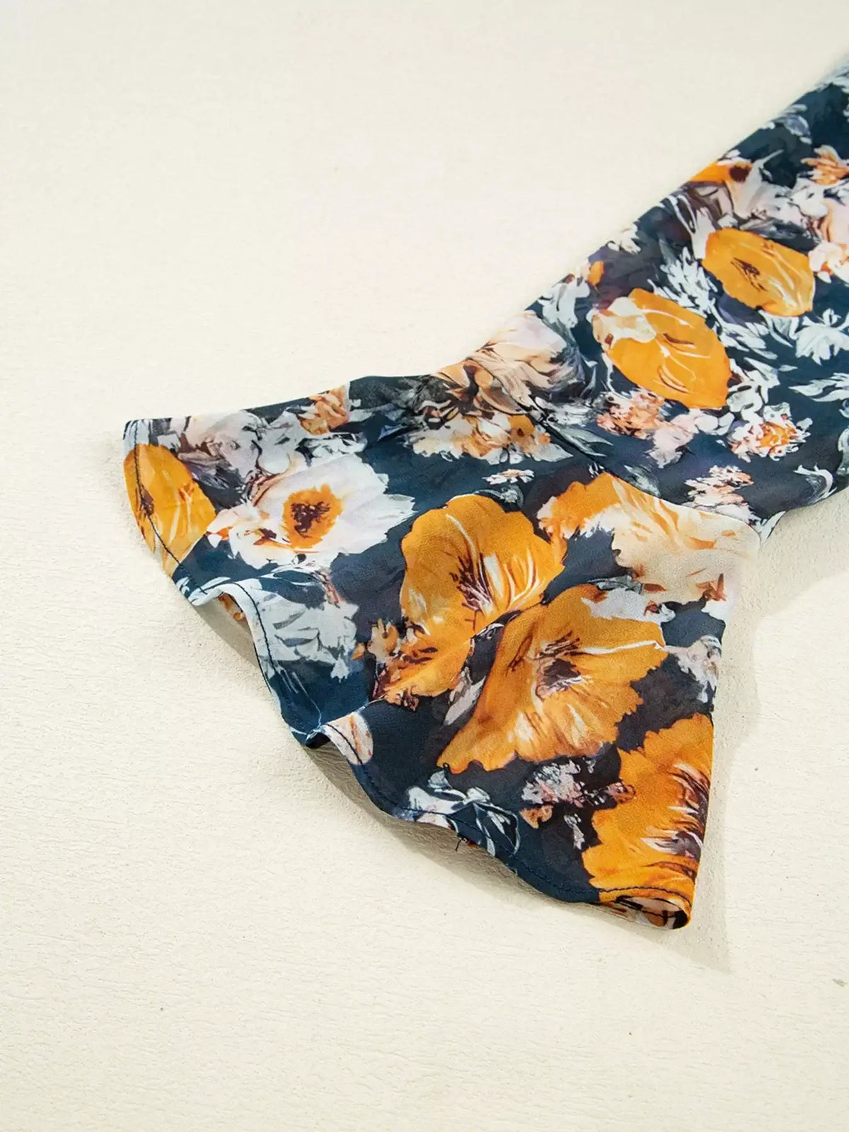 Floral Off-Shoulder Bell Sleeve Peplum Top
