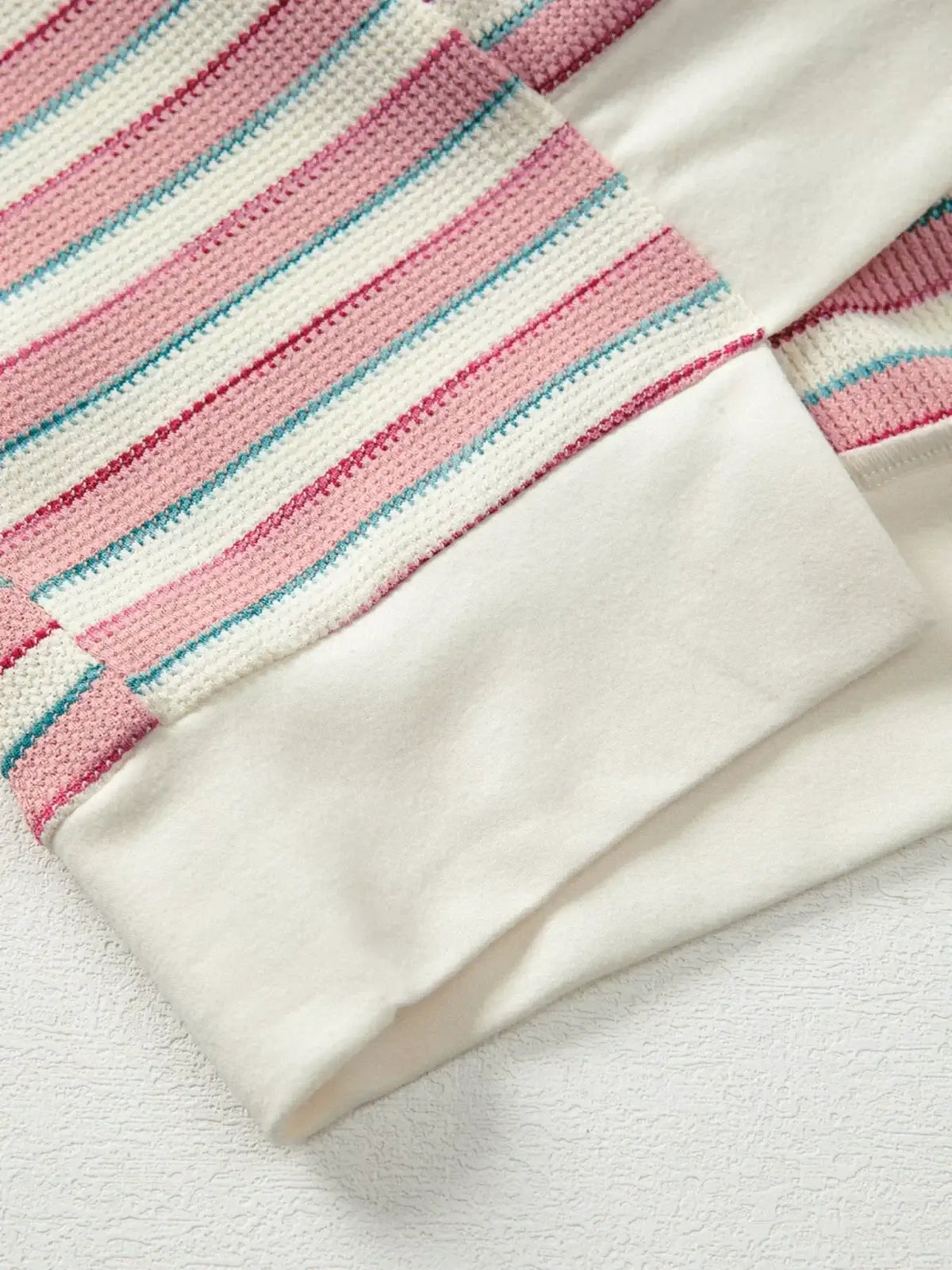 Stripe Color Block Patchwork Oversized Top