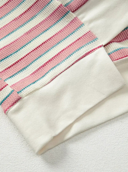 Stripe Color Block Patchwork Oversized Top