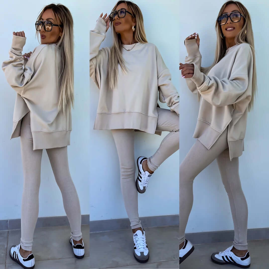 Women's Split-Detail Sweater Set