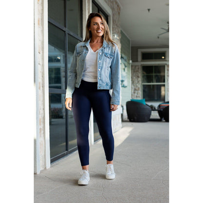 Nyla Navy Full-Length Leggings