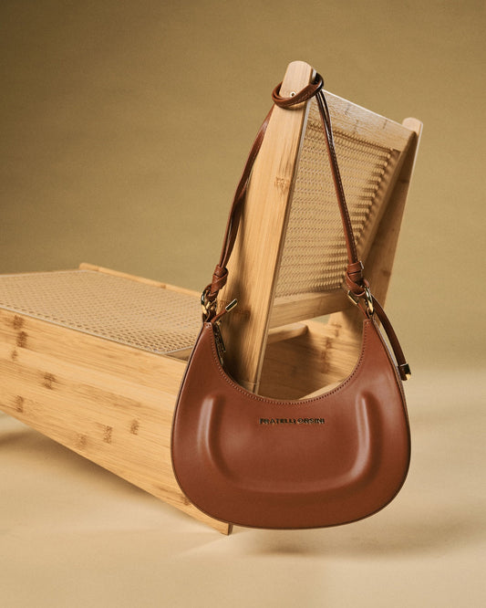 Ornella Italian Leather Crescent Bag