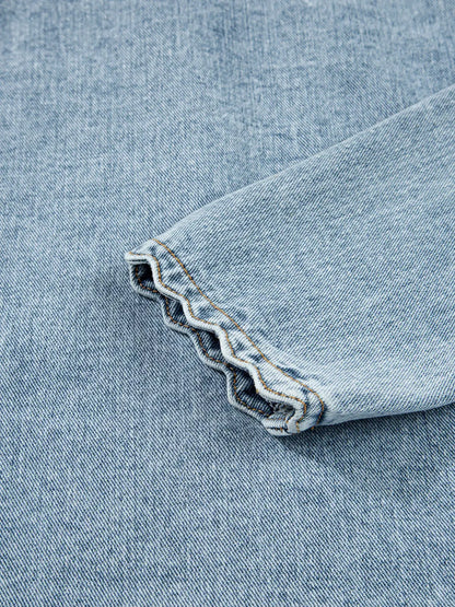 Scallop Trim Pocket Denim Jacket