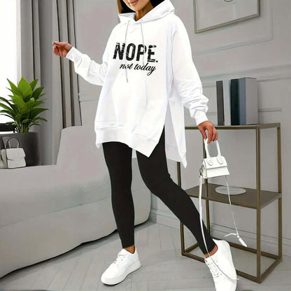 Women’s Letter Print Hoodie & Leggings Set