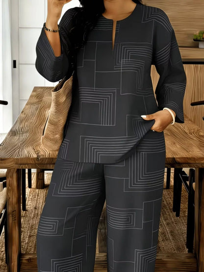 Geometric Print Two-Piece Set