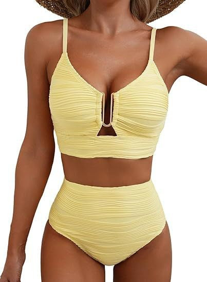 Solid Color Ruched Swimsuit