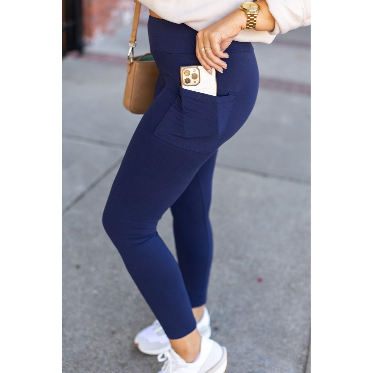 Nyla Navy Full-Length Leggings