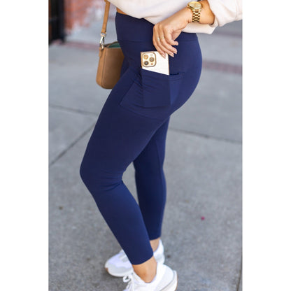 Nyla Navy Full-Length Leggings