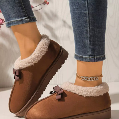Suede Fluff-Lined Flat Shoes