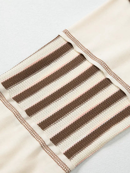 Stripe Color Block Patchwork Oversized Top