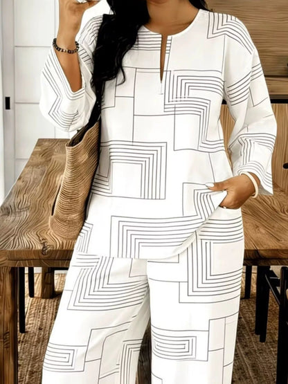 Geometric Print Two-Piece Set