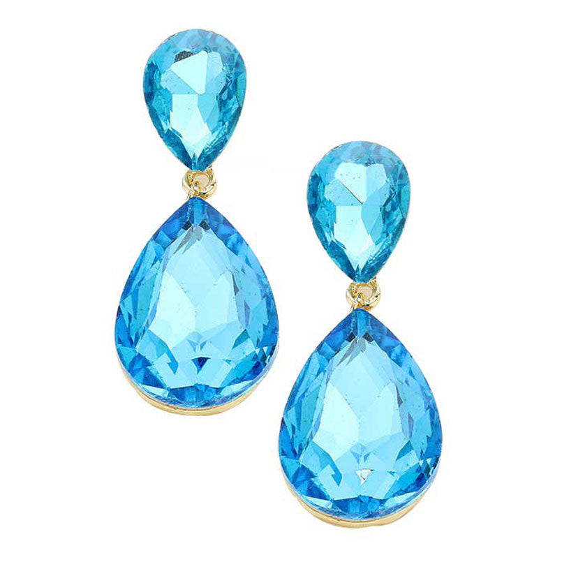 Glass Crystal Teardrop Earrings